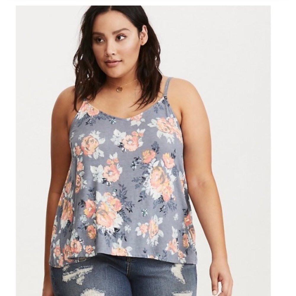 Torrid Floral Print Crochet‎ Cami Tank Top 5 5XL